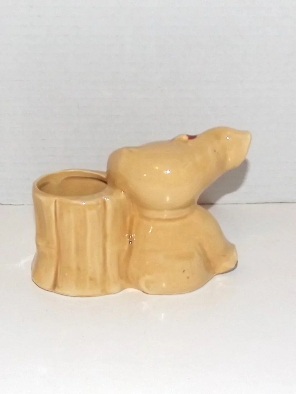 Mid-Century USA Ceramic Earth Tone Kitschy Baby Elephant Planter
